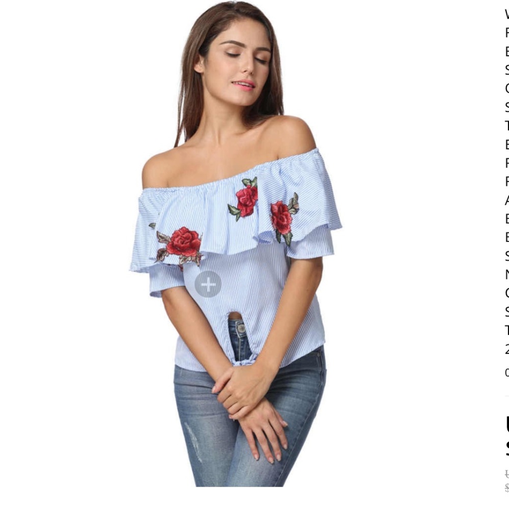 Dizzylissy off shoulder embroidered top sz S